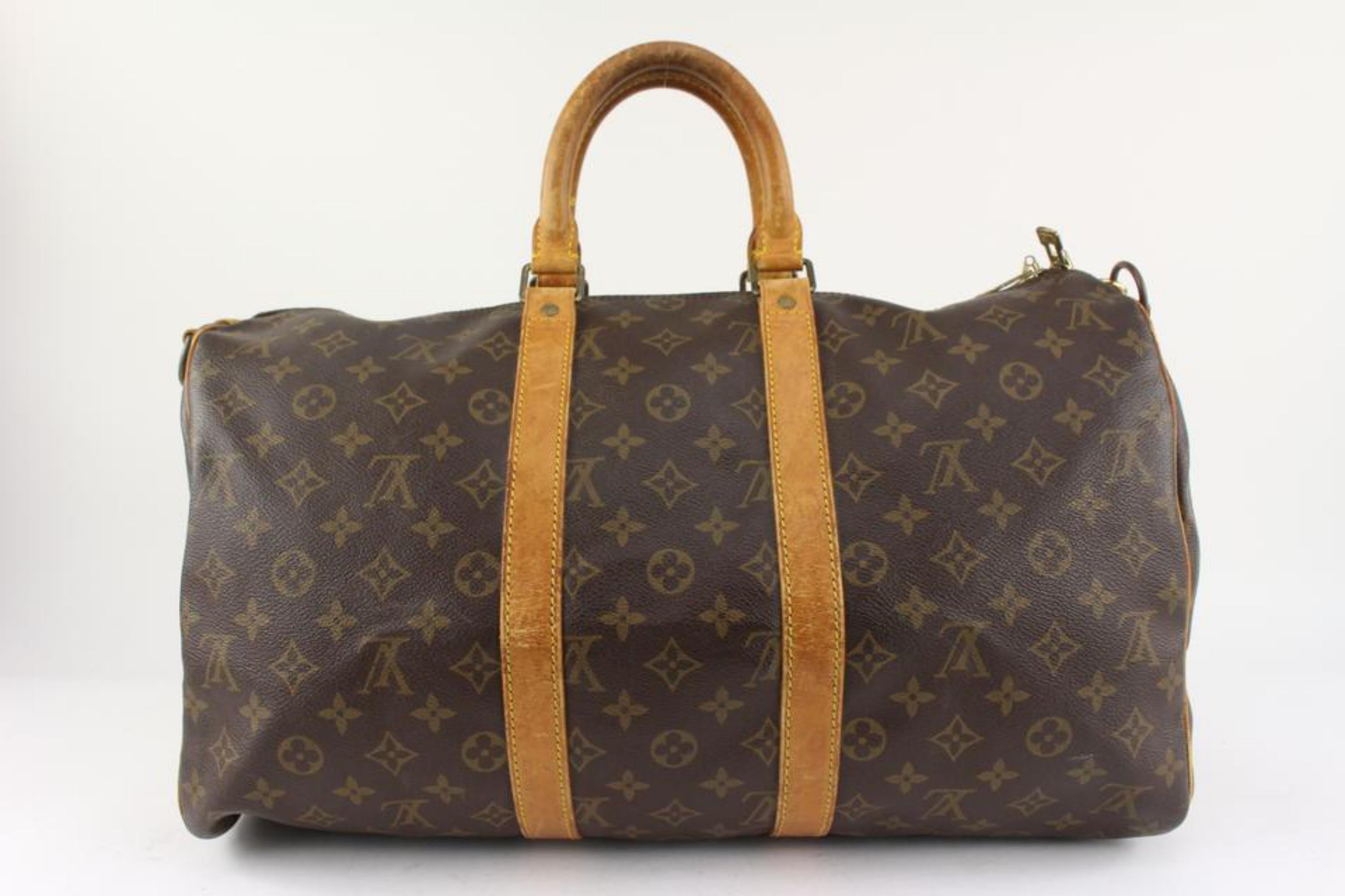 Louis Vuitton Monogram Keepall Bandouliere 45 Duffle Bag mit Riemen 1122lv11 im Angebot 2