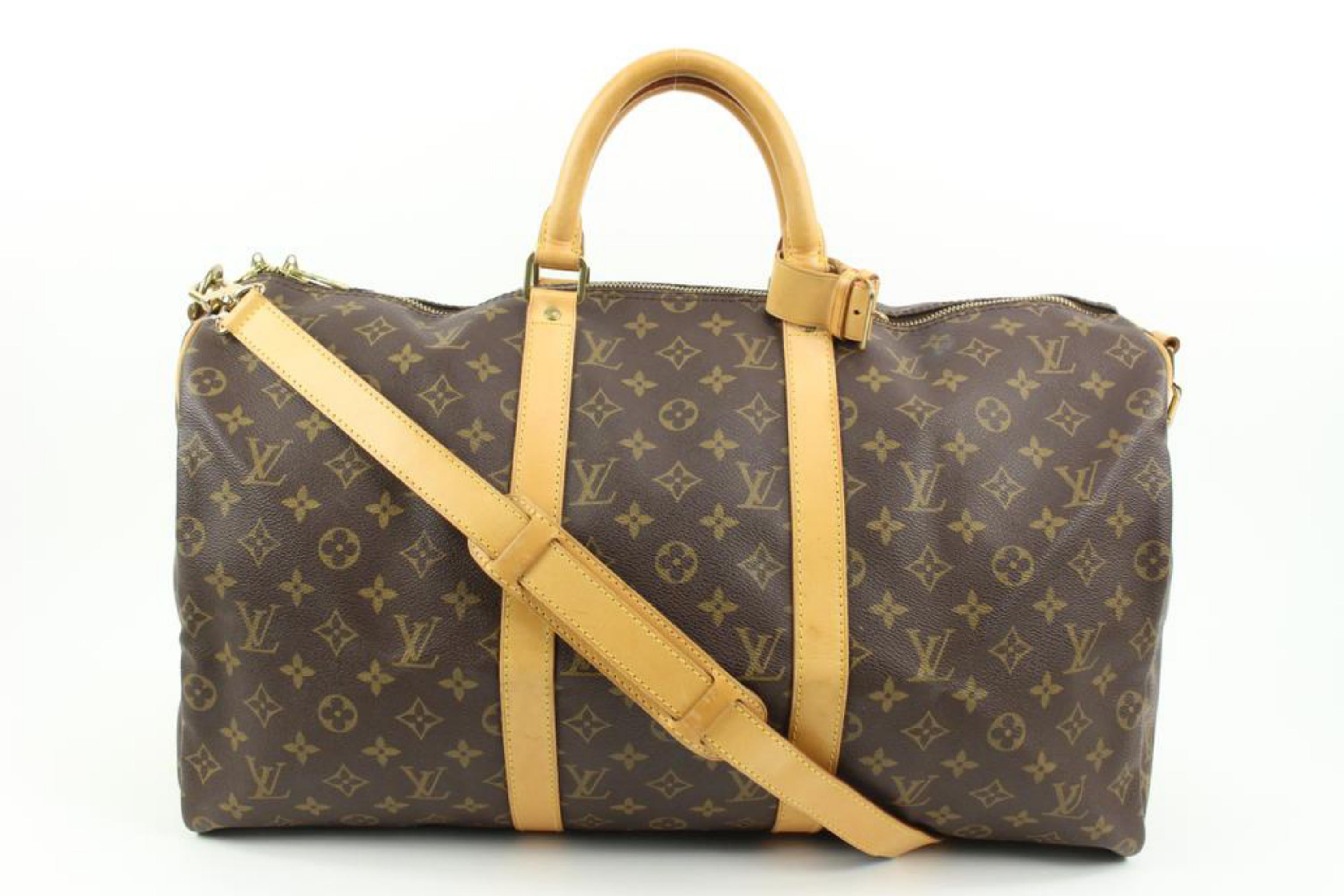 Louis Vuitton Monogram Keepall Bandouliere 45 Duffle Bag with Strap 1221lv15
Date Code/Serial Number: TH0918
Made In: France
Measurements: Length:  18