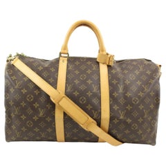 Louis Vuitton Monogram Keepall Bandouliere 45 Duffle Bag with Strap 1221lv15