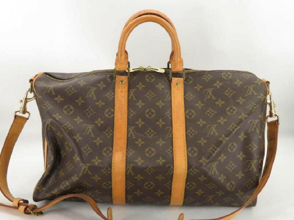 Louis Vuitton Monogram Keepall Bandouliere 45 Duffle Bag mit Riemen 862111 im Angebot 2