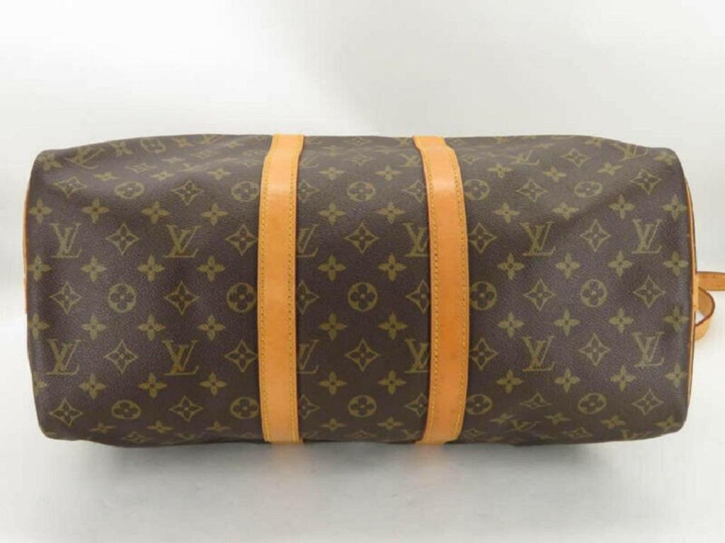 Louis Vuitton Monogram Keepall Bandouliere 45 Duffle Bag mit Riemen 862111 im Angebot 4