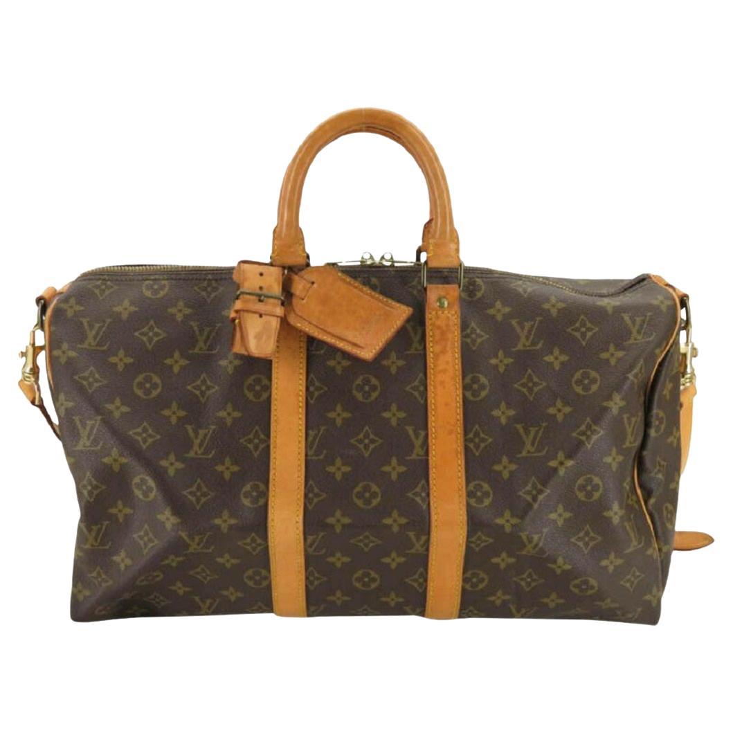 Louis Vuitton Monogram Keepall Bandouliere 45 Duffle Bag with Strap 862111 For Sale