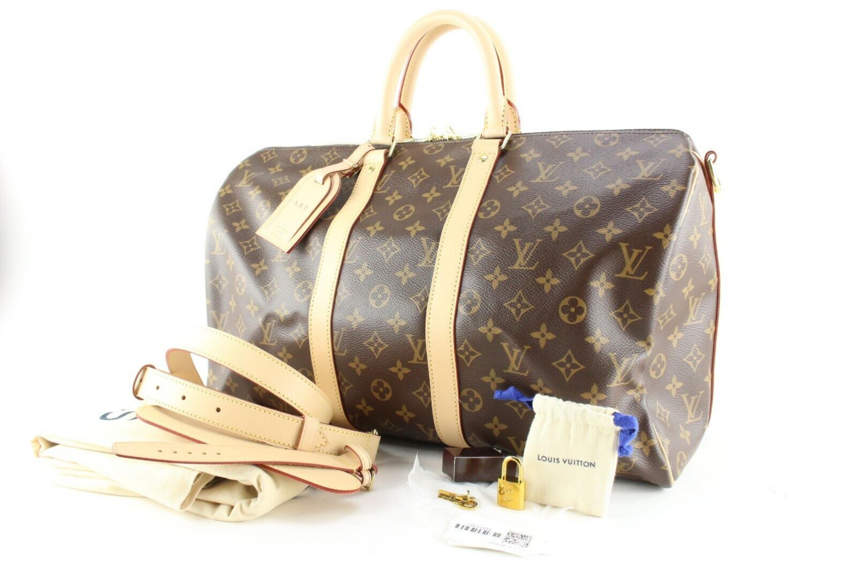 Louis Vuitton Monogram Keepall Bandouliere 45 Duffle with Strap 5LK0222 For Sale 5