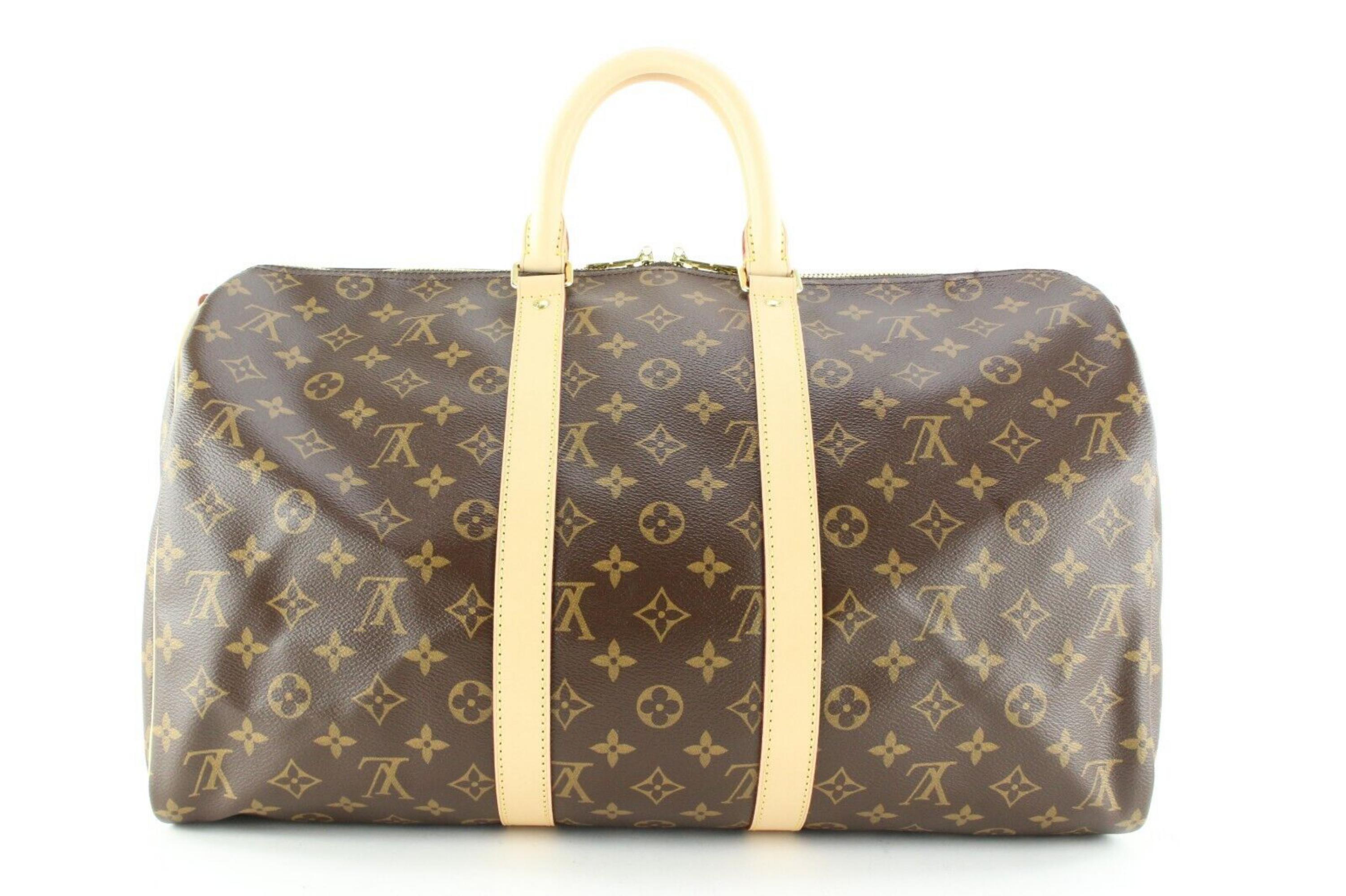 Louis Vuitton Monogram Keepall Bandouliere 45 Duffle with Strap 5LK0222 For Sale 1