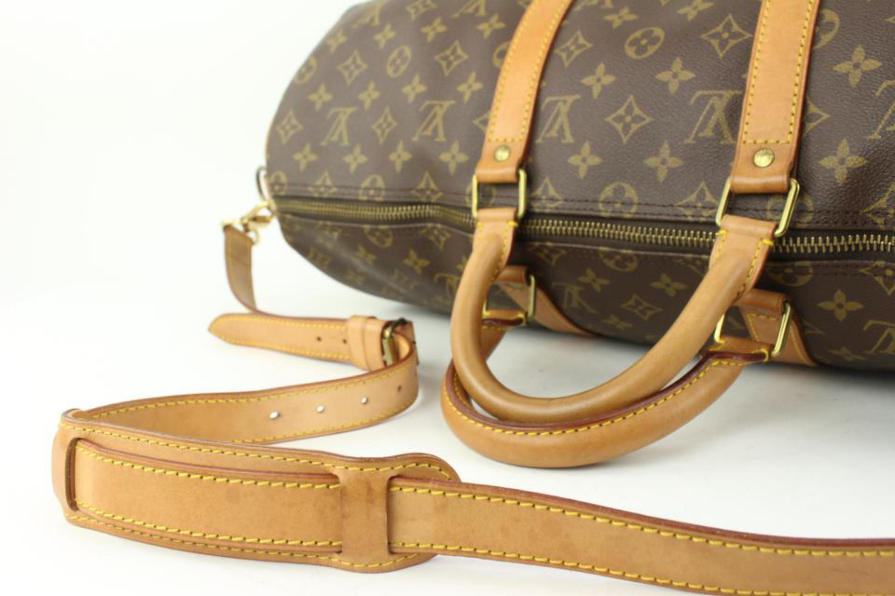 Louis Vuitton Monogram Keepall Bandouliere 50 Duffle Bag with Strap 110lv53 In Good Condition In Dix hills, NY