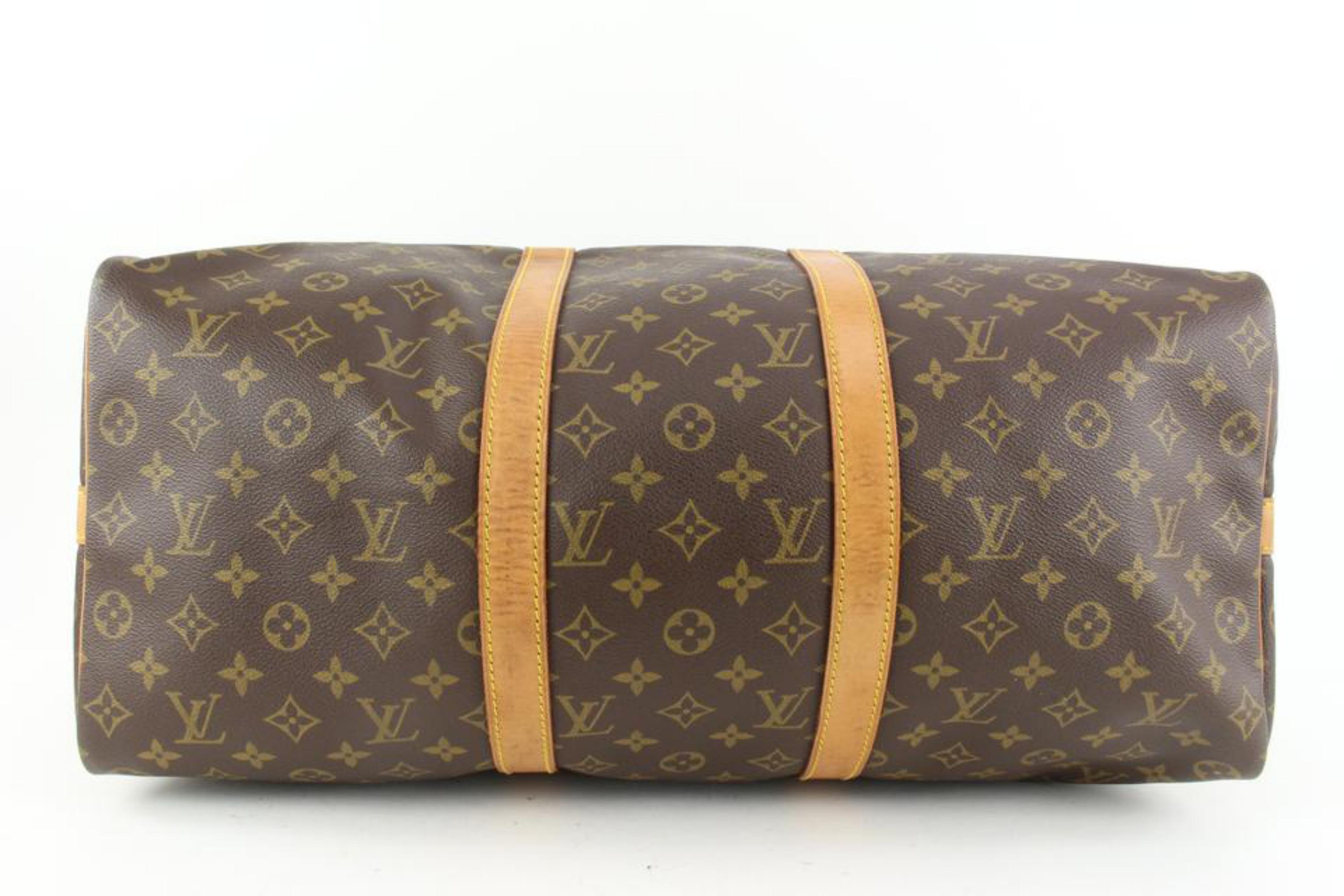 Louis Vuitton Monogram Keepall Bandouliere 50 Duffle Bag with Strap 110lv53 1