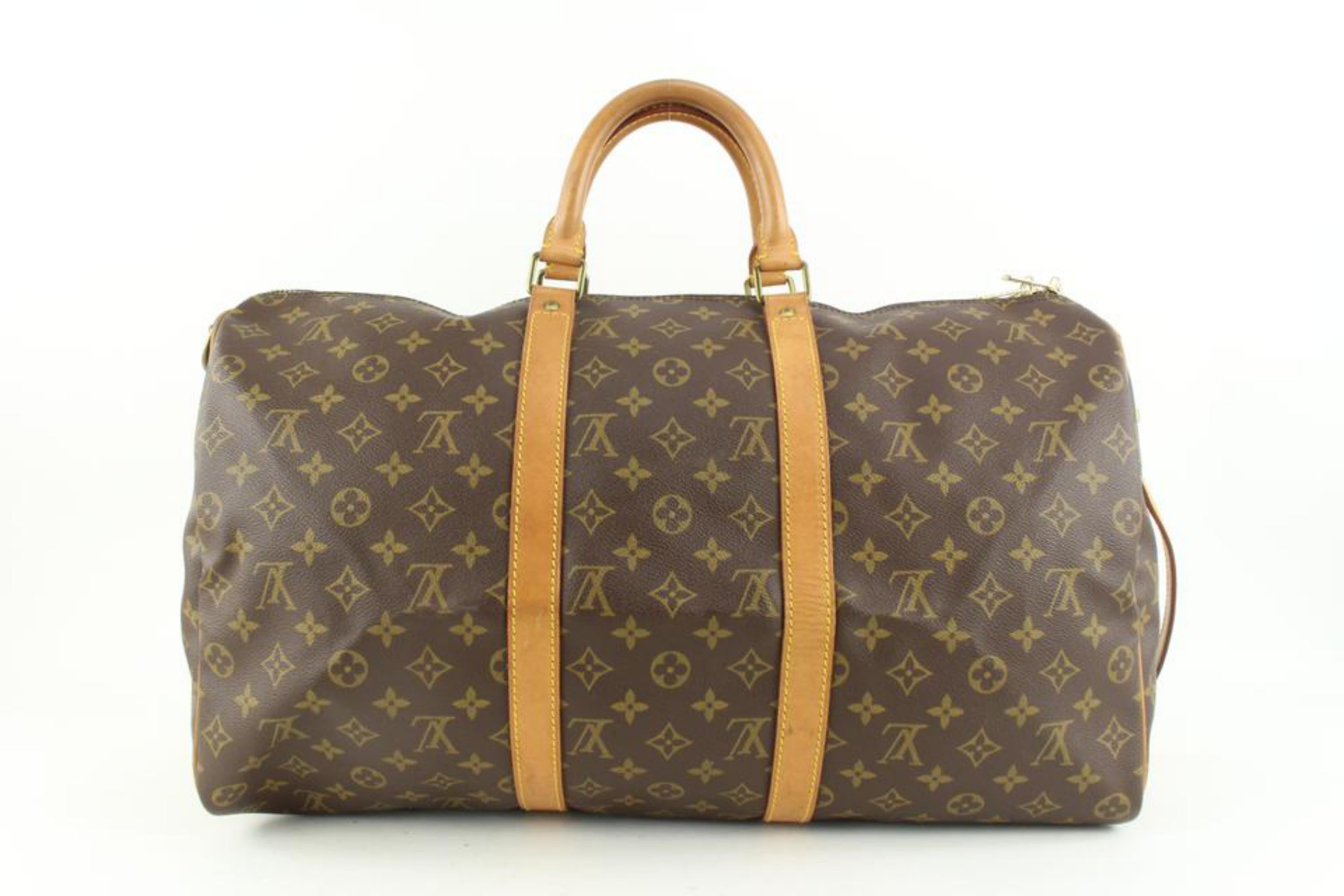 Louis Vuitton Monogram Keepall Bandouliere 50 Duffle Bag with Strap 110lv53 2