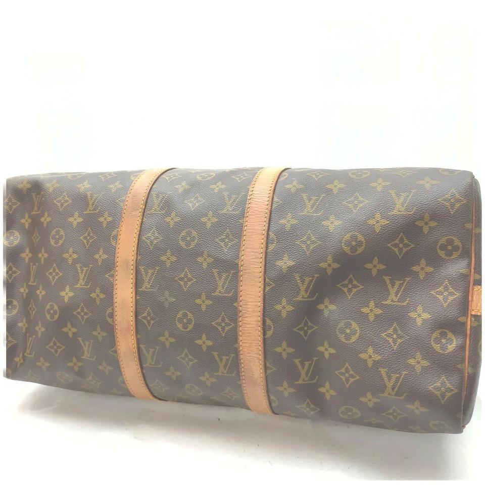 Brown Louis Vuitton Monogram Keepall Bandouliere 50 Duffle Bag with Strap 862317