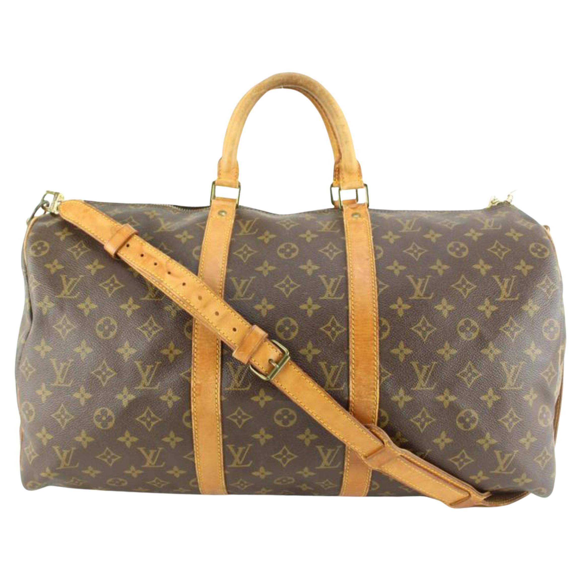 Louis Vuitton Monogram Keepall Bandouliere 50 Duffle with Strap 21lk616s