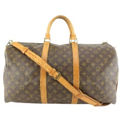 Louis Vuitton Monogram Keepall Bandouliere 50 Duffle with Strap 21lk616s