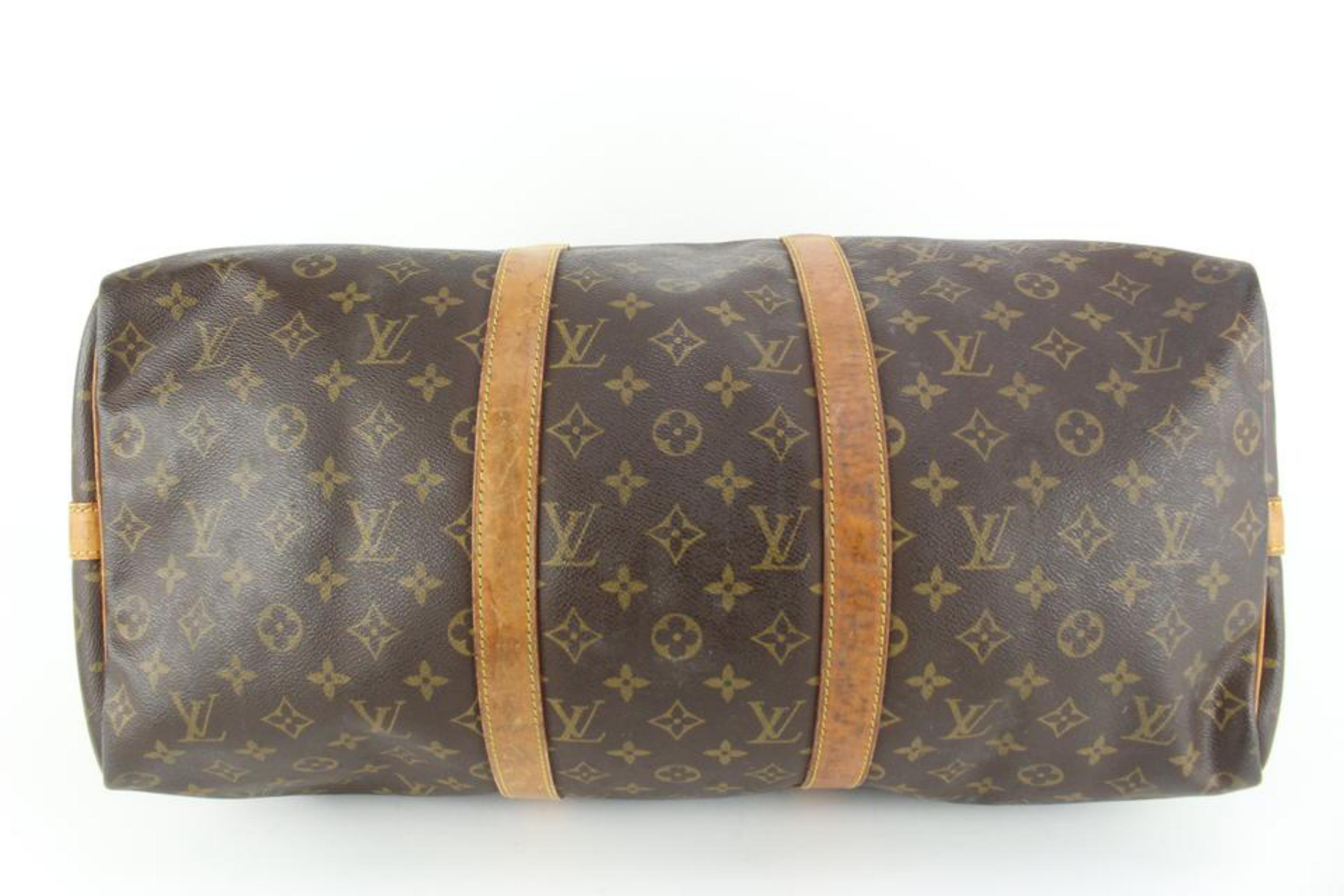 Louis Vuitton Monogram Keepall Bandouliere 50 Duffle with Strap 47lk54s In Fair Condition In Dix hills, NY