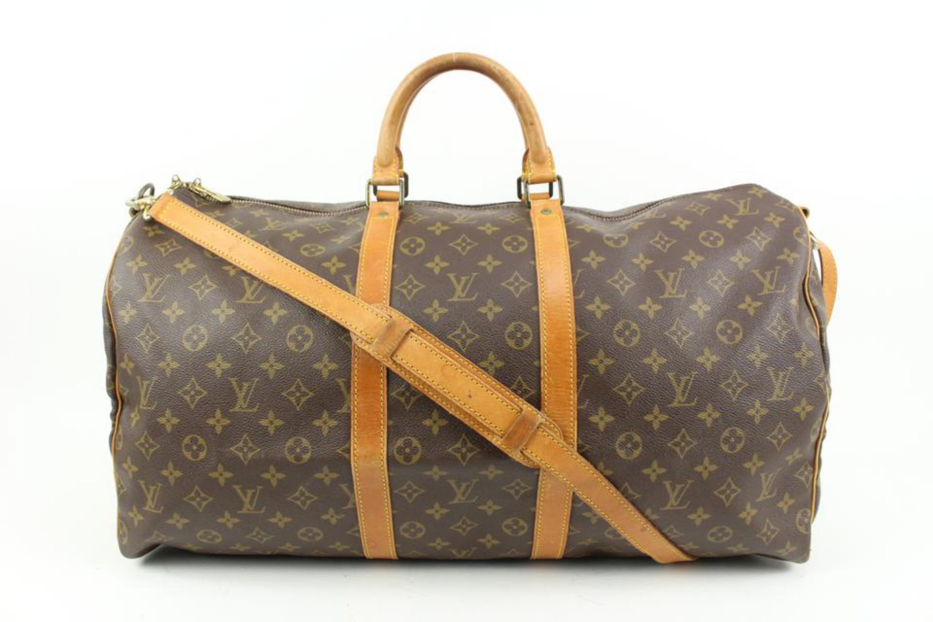 Louis Vuitton Monogram Keepall Bandouliere 55 Boston Duffle Bag 81lz422s For Sale 5