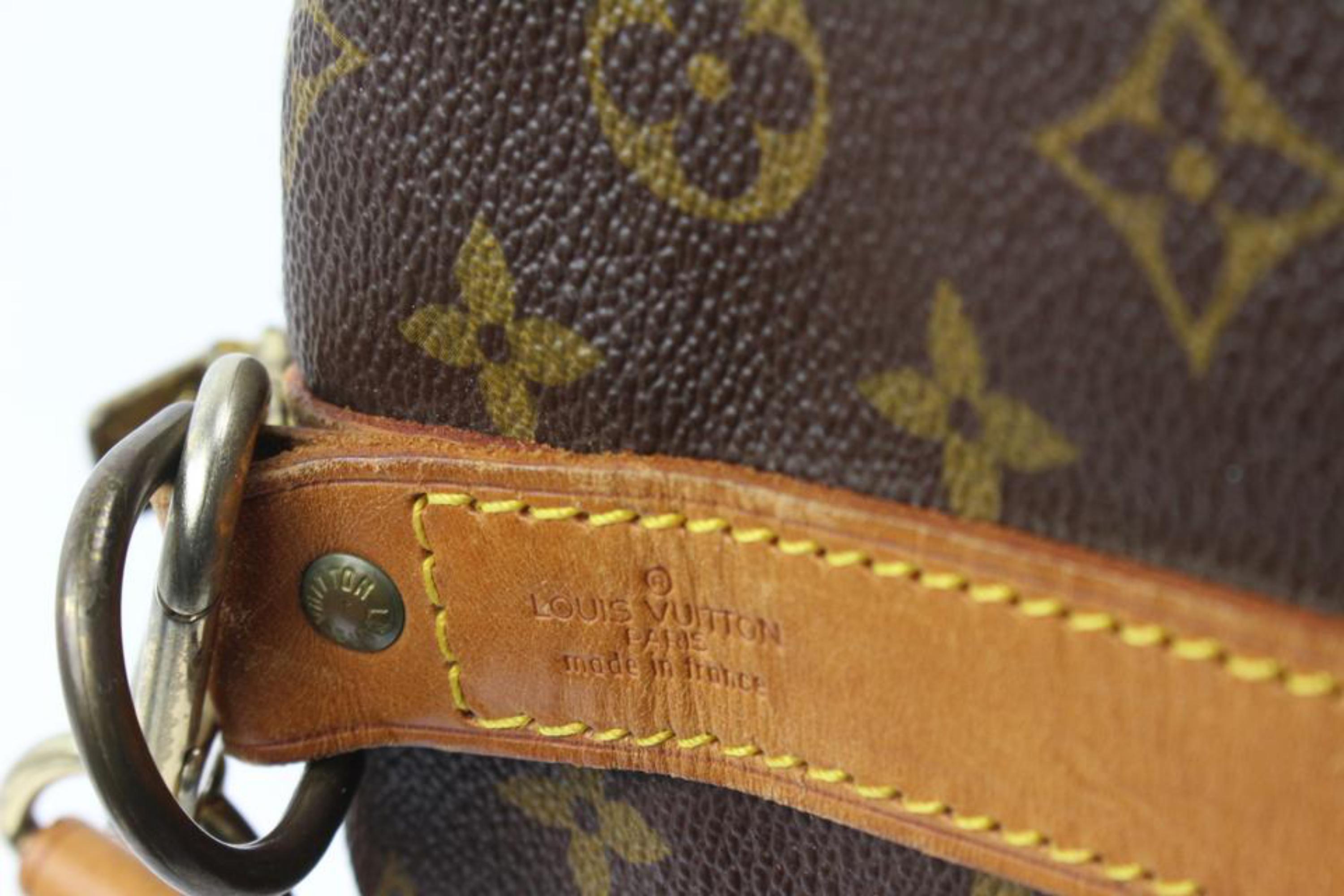 Brown Louis Vuitton Monogram Keepall Bandouliere 55 Boston Duffle Bag 81lz422s For Sale
