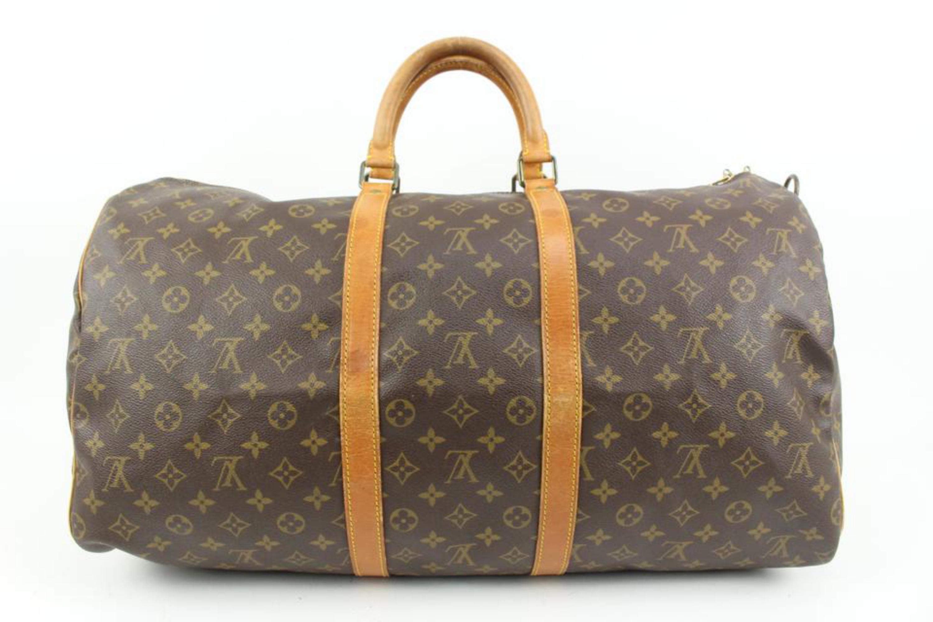 Louis Vuitton Monogram Keepall Bandouliere 55 Boston Duffle Bag 81lz422s For Sale 1