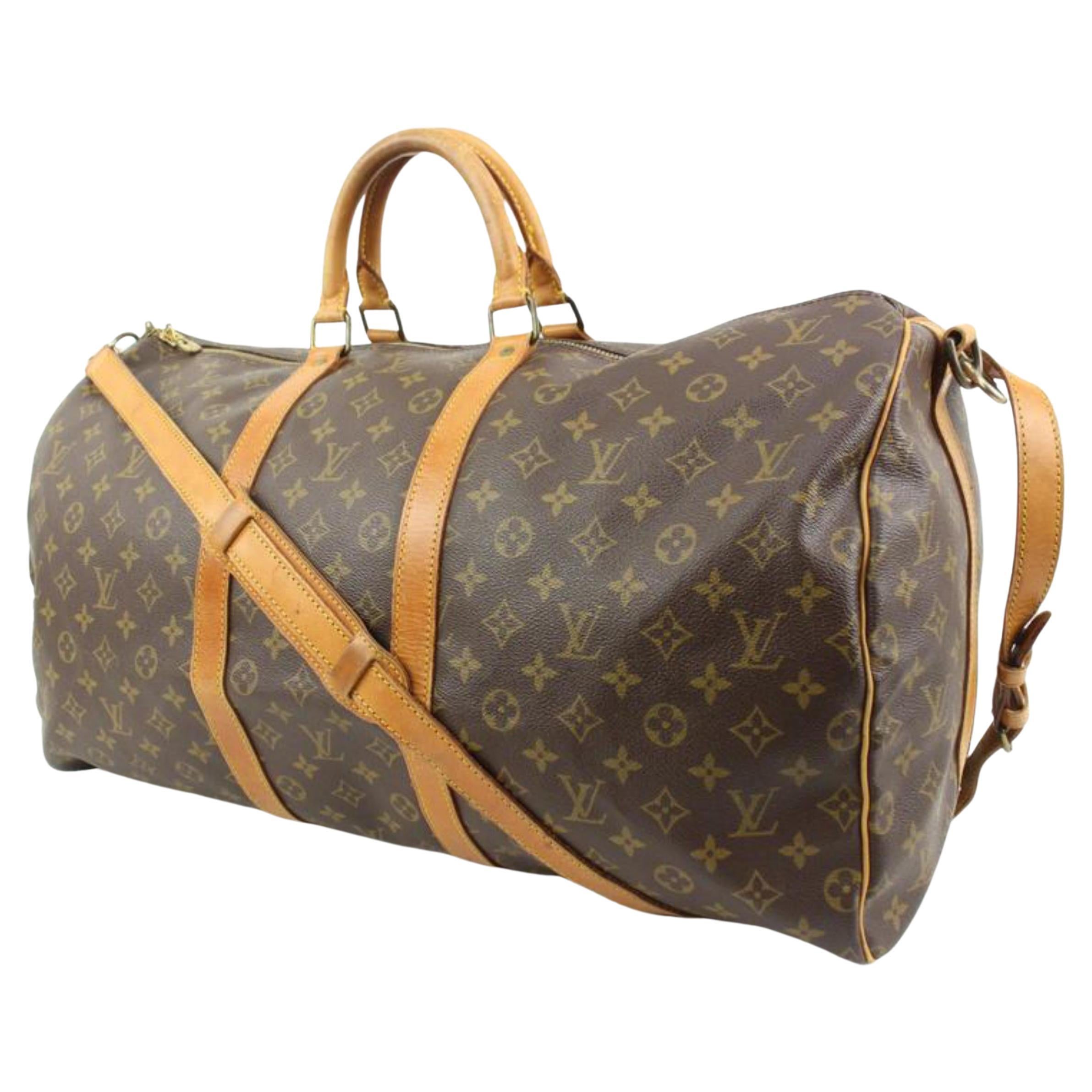 Louis Vuitton Monogram Keepall Bandouliere 55 Boston Duffle Bag 81lz422s For Sale