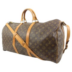 Louis Vuitton Monogram Keepall Bandouliere 55 Boston Duffle Bag 81lz422s