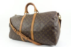 Louis Vuitton - Sac bandoulière Keepall Bandoulière 55 Boston avec sangle et monogramme