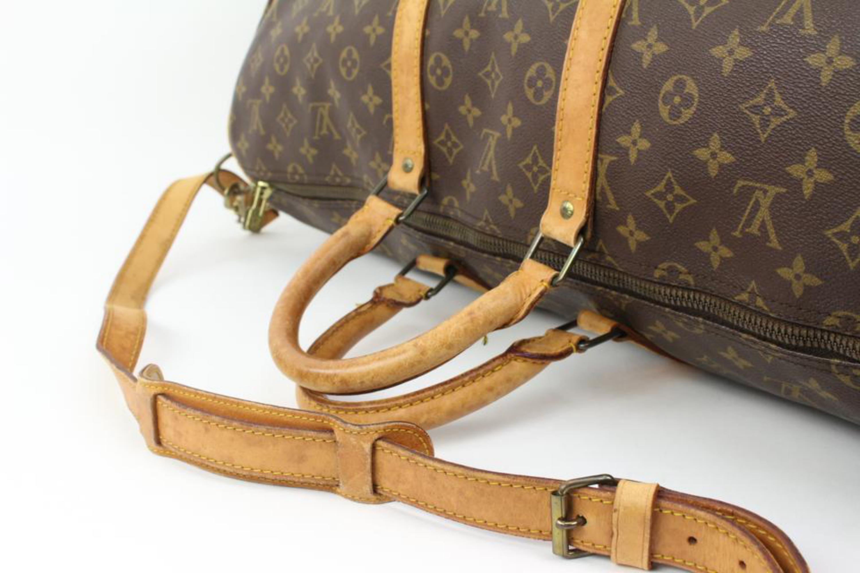 Louis Vuitton Monogram Keepall Bandouliere 55 Duffle Bag with Strap 15lk412s For Sale 2