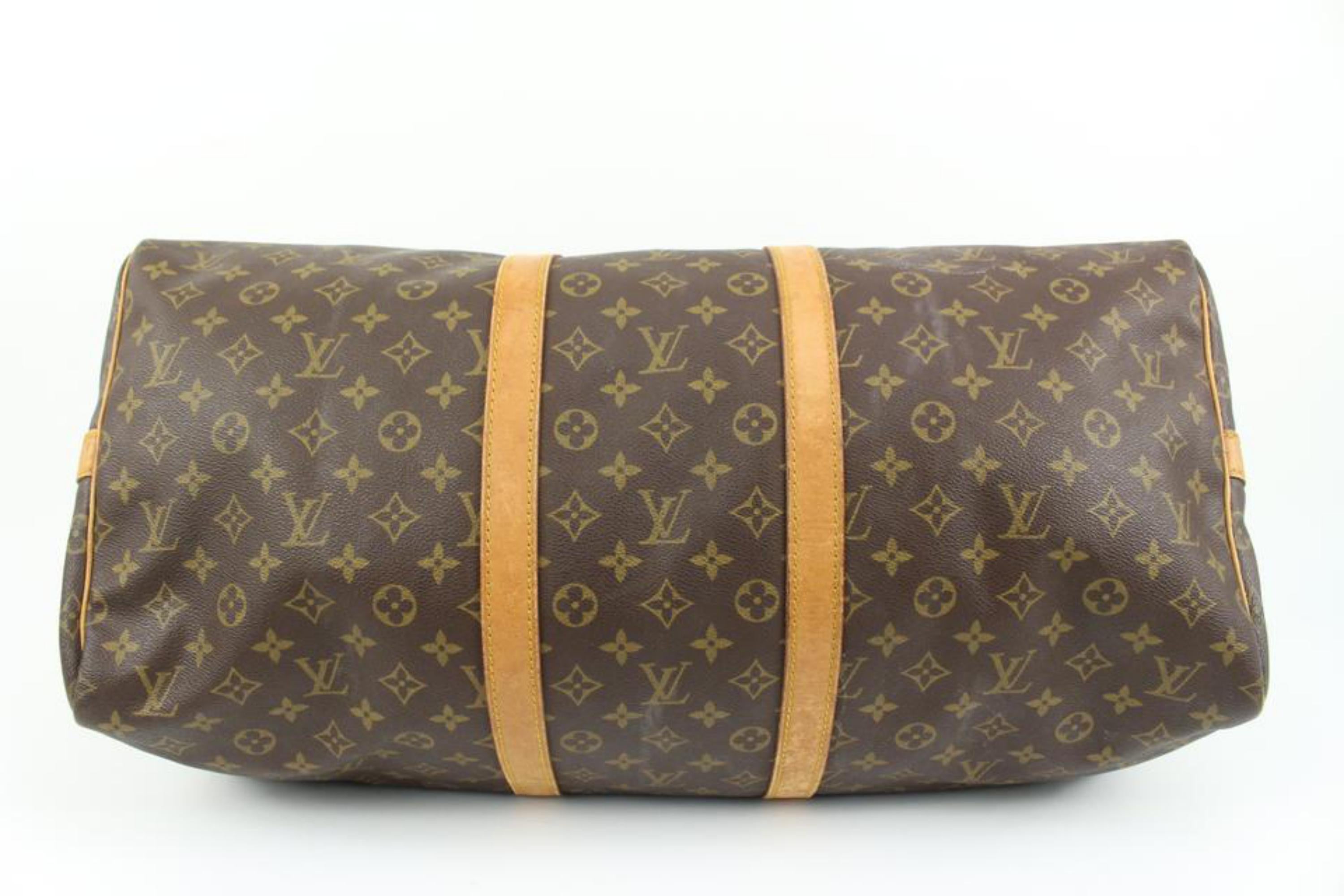 Louis Vuitton Monogram Keepall Bandouliere 55 Duffle Bag with Strap 15lk412s For Sale 1