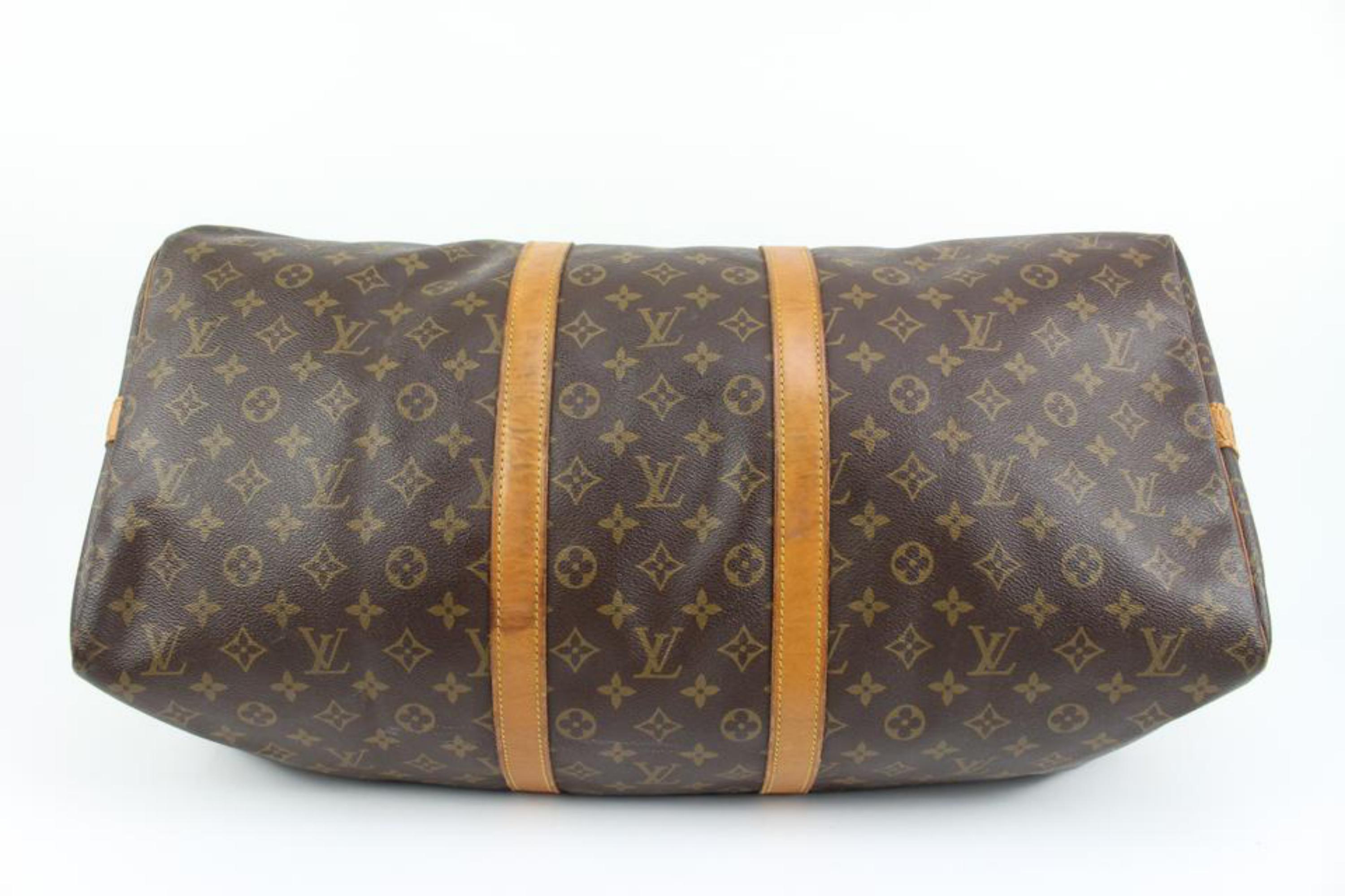 Louis Vuitton Monogram Keepall Bandouliere 55 Duffle Bag with Strap 83lk411s For Sale 5