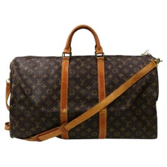 Vintage Louis Vuitton Monogram Keepall Bandouliere 55 Duffle Bag with Strap 862891