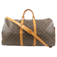 Louis Vuitton Black Monogram Eclipse Keepall Bandouliere 55 Duffle Bag Strap 39L0V