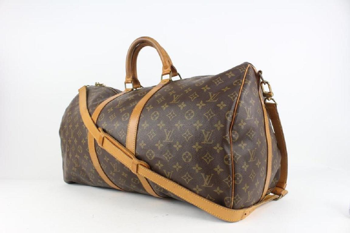 Louis Vuitton Black Monogram Waterproof Keepall Bandouliere 55 Duffle Bag  812lv4