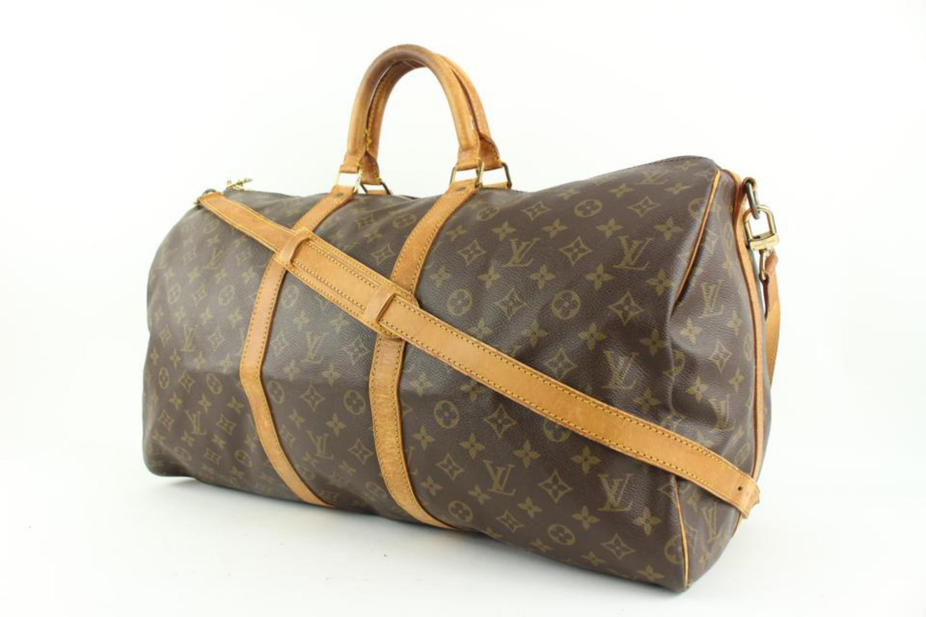 Louis Vuitton Monogram Keepall Bandouliere 55 Duffle with Strap 14lv17 6