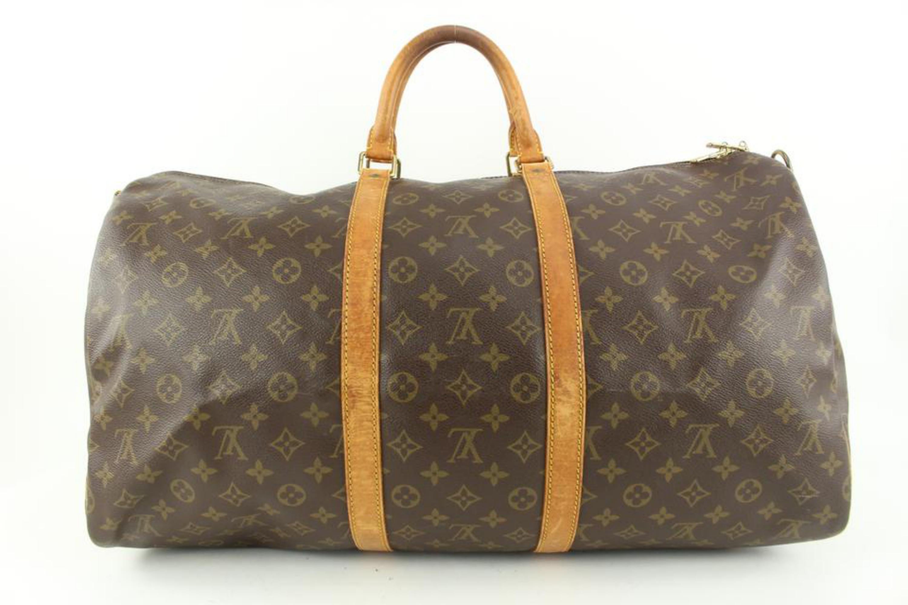 Louis Vuitton Monogram Keepall Bandouliere 55 Duffle with Strap 14lv17 1