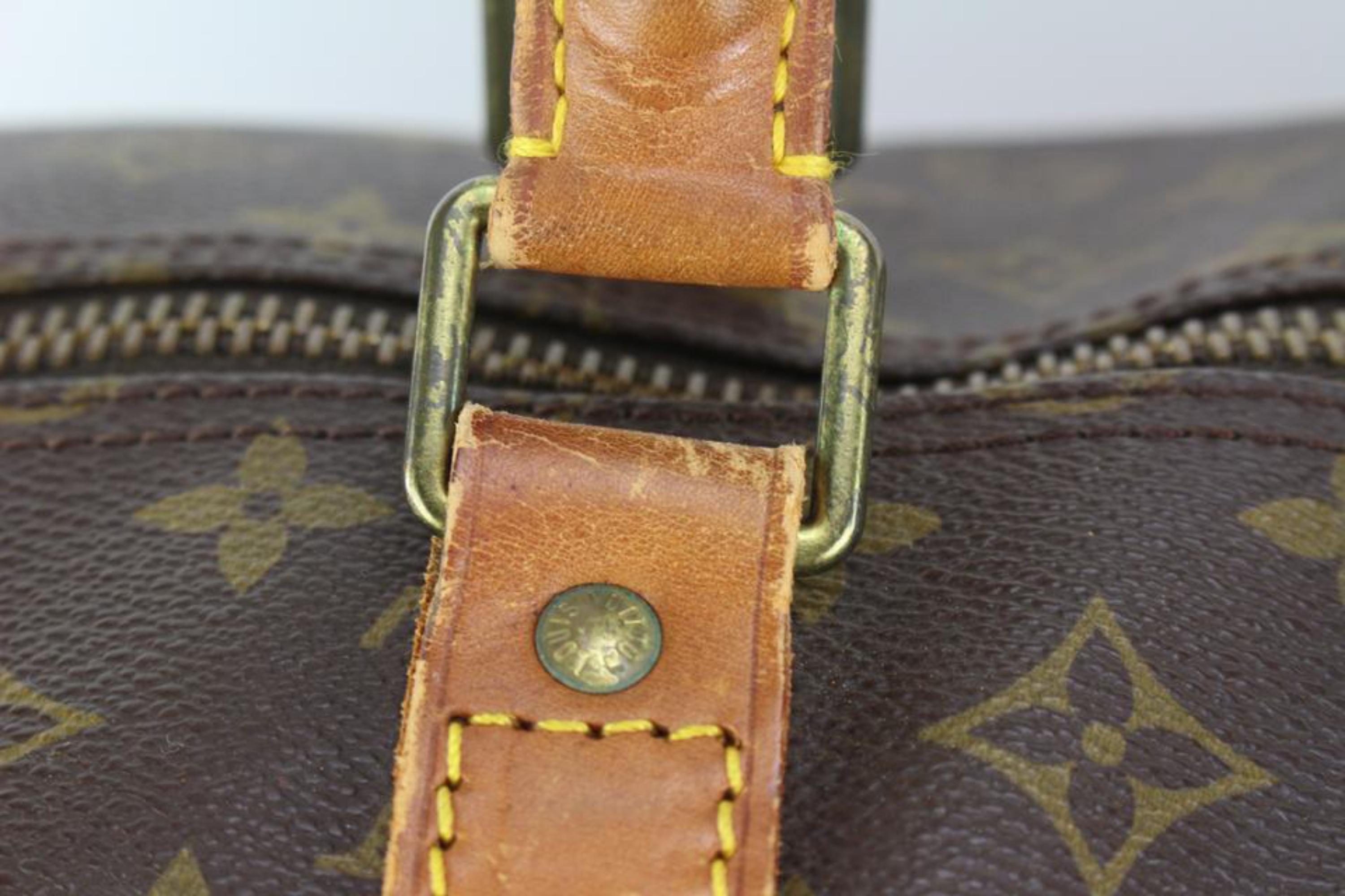 Louis Vuitton Monogram Keepall Bandouliere 60 Boston Duffle Bag with Strap 63lv4 In Fair Condition In Dix hills, NY