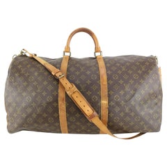 Louis Vuitton Monogram Keepall Bandouliere 60 Boston Duffle Bag with Strap 63lv4