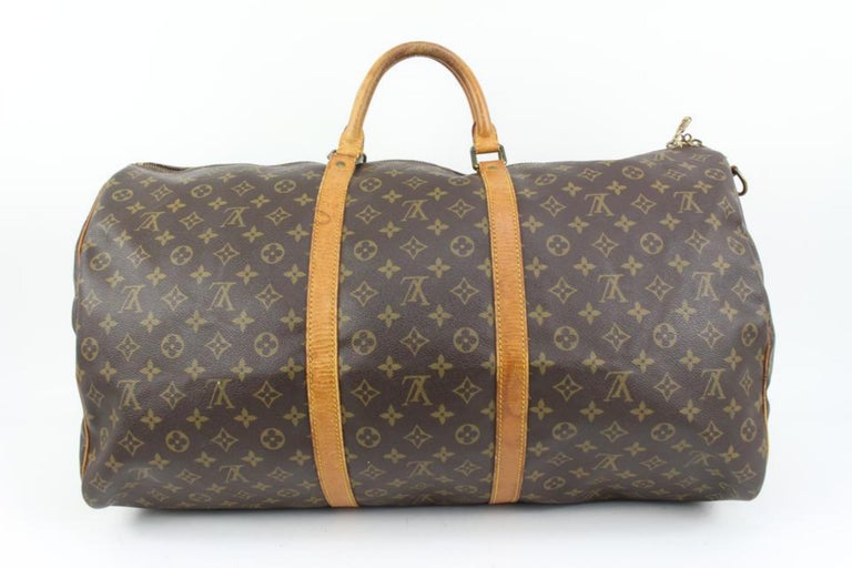 Louis Vuitton Monogram Keepall Bandouliere 60 Boston Duffle Travel Bag 30lz427s For Sale 2