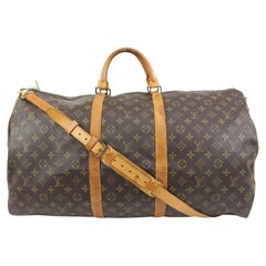 Louis Vuitton Monogram Keepall Bandouliere 60 Boston Duffle Travel Bag 30lz427s