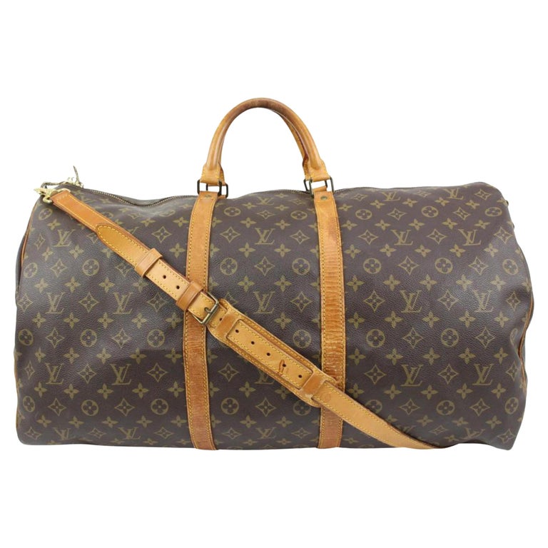 Louis Vuitton Monogram Keepall Bandouliere 60 Boston Duffle Travel Bag 30lz427s For Sale