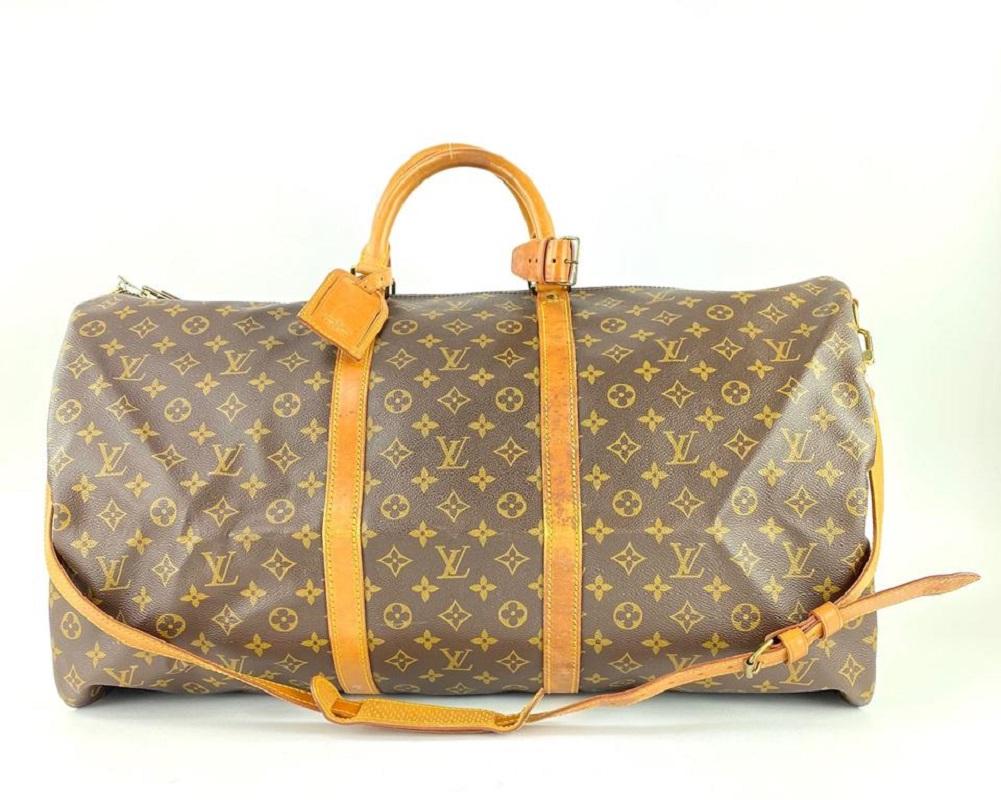 Louis Vuitton Monogram Keepall Bandouliere 60 Duffle Bag with Strap 3LVL1127

