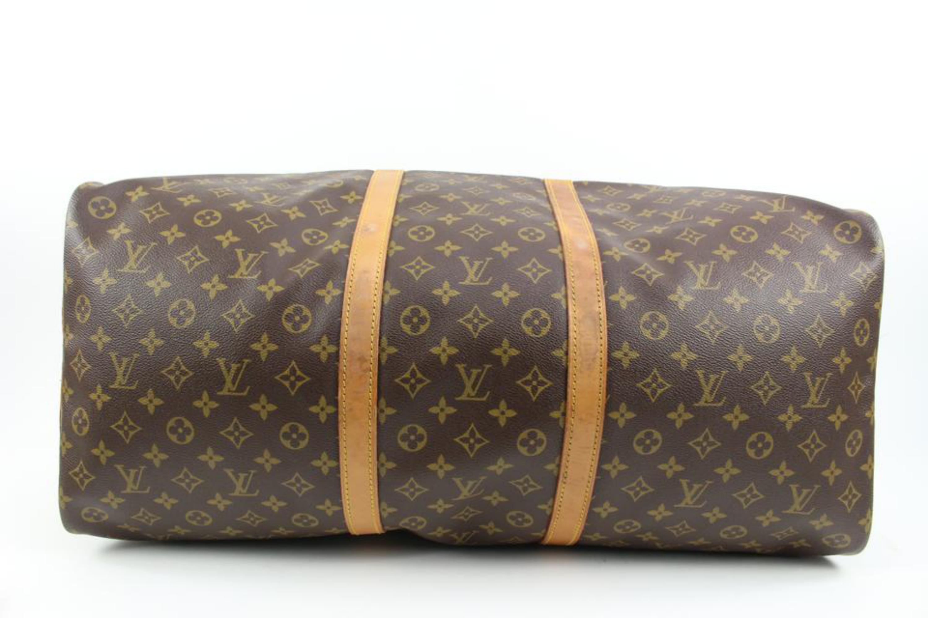 Women's Louis Vuitton Monogram Keepall Bandouliere 60 Duffle Bag with Strap 60lv218s