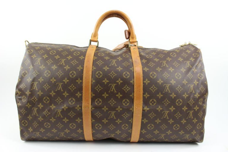 Louis Vuitton Monogram Keepall Bandouliere 60 Duffle Bag with Strap  60lv218s For Sale at 1stDibs