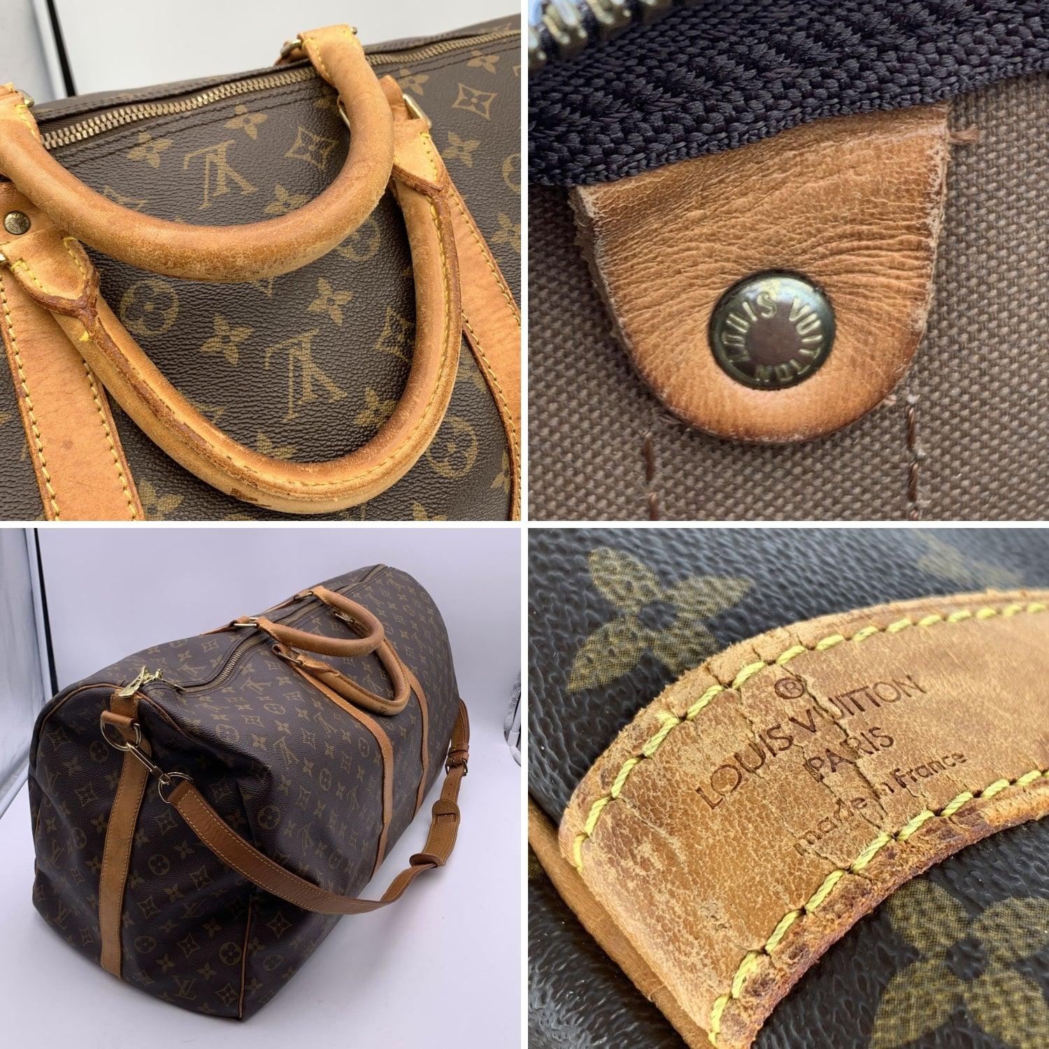 Women's Louis Vuitton Monogram Keepall Bandouliere 60 Travel Bag M41422