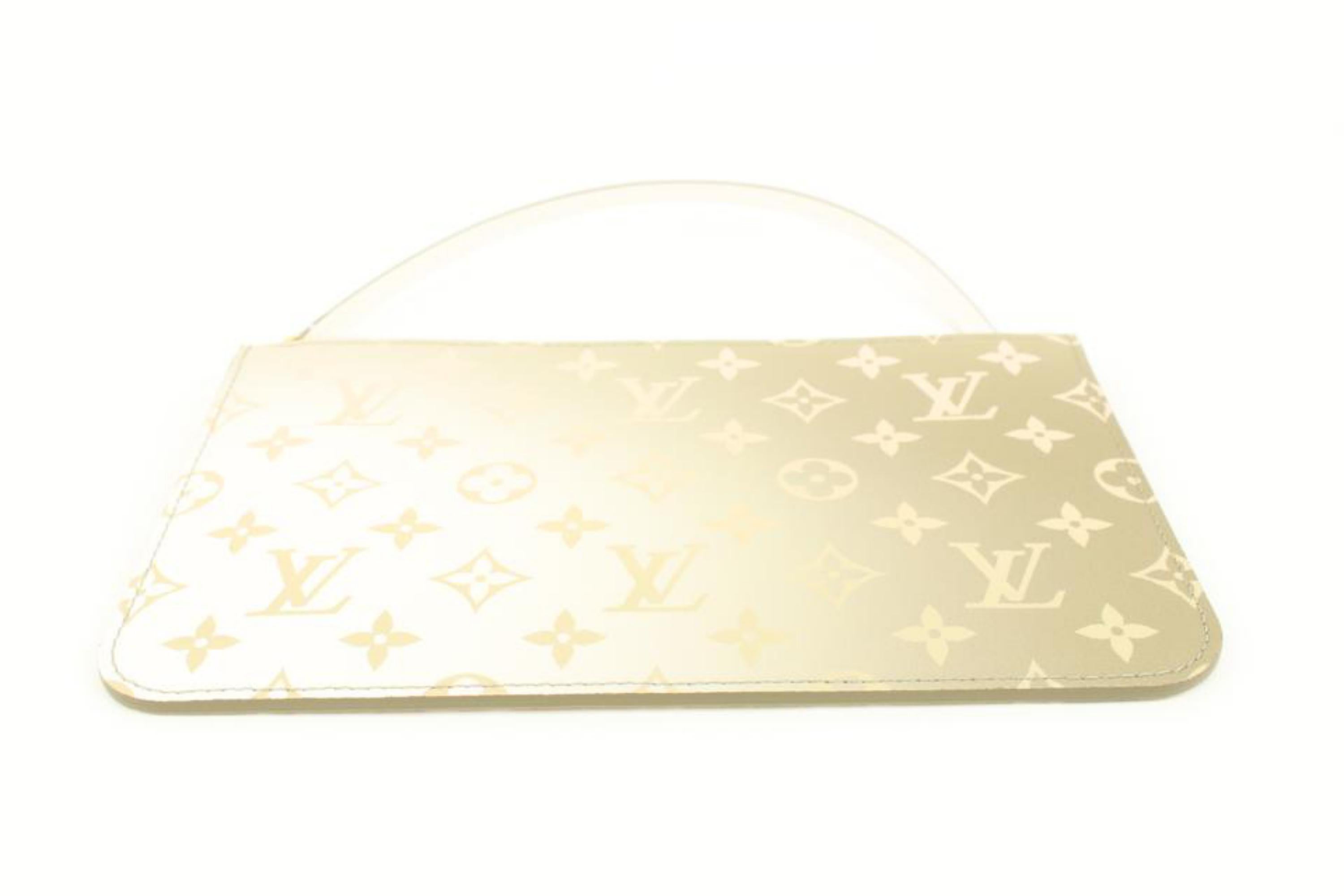 Louis Vuitton Monogram Khaki Sunset Neverfull Pochette MM/GM Wristlet Pouch  In New Condition For Sale In Dix hills, NY