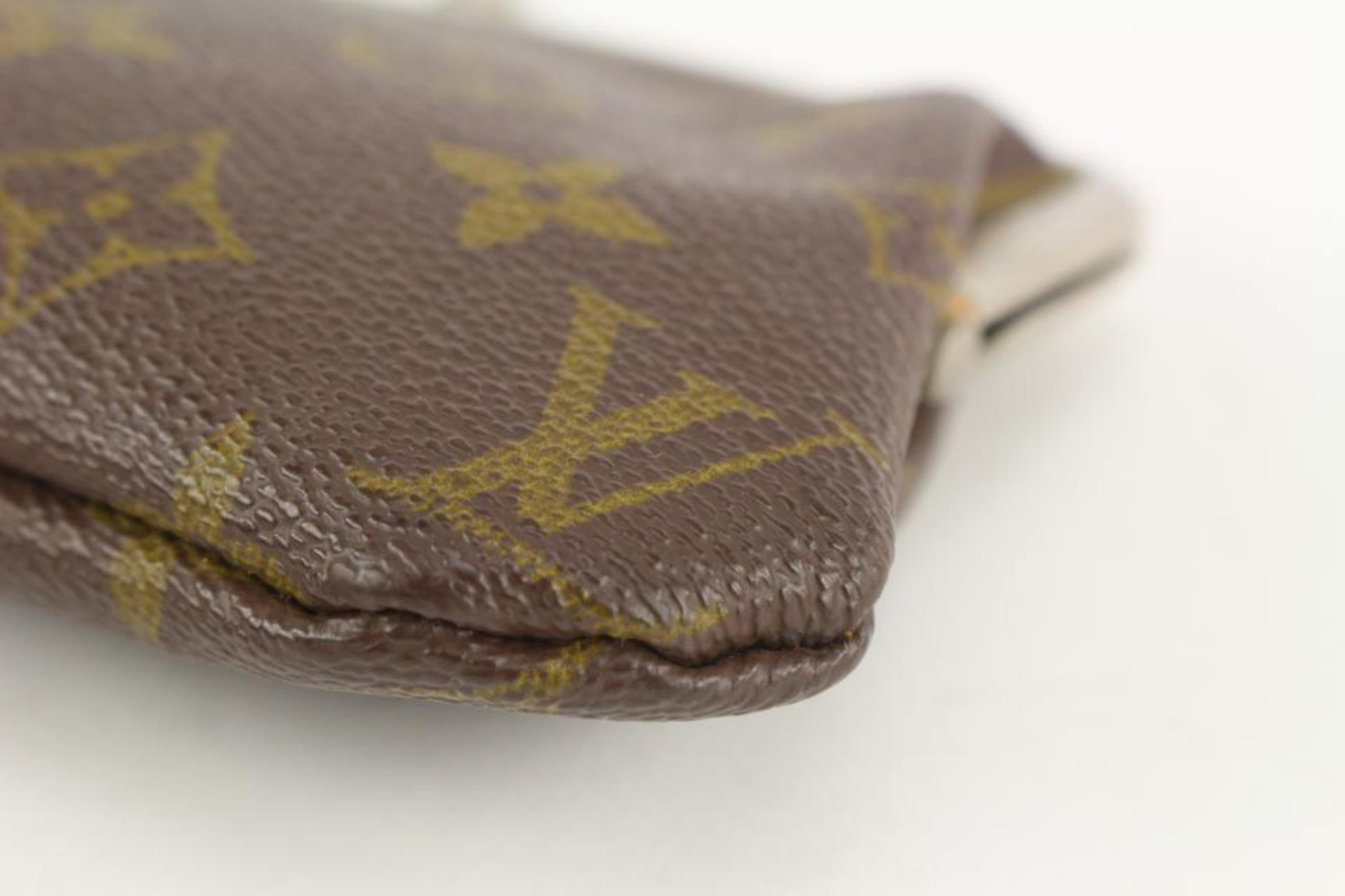 Brown Louis Vuitton Monogram Kisslock Pouch French Twist Purse 123lv37 For Sale