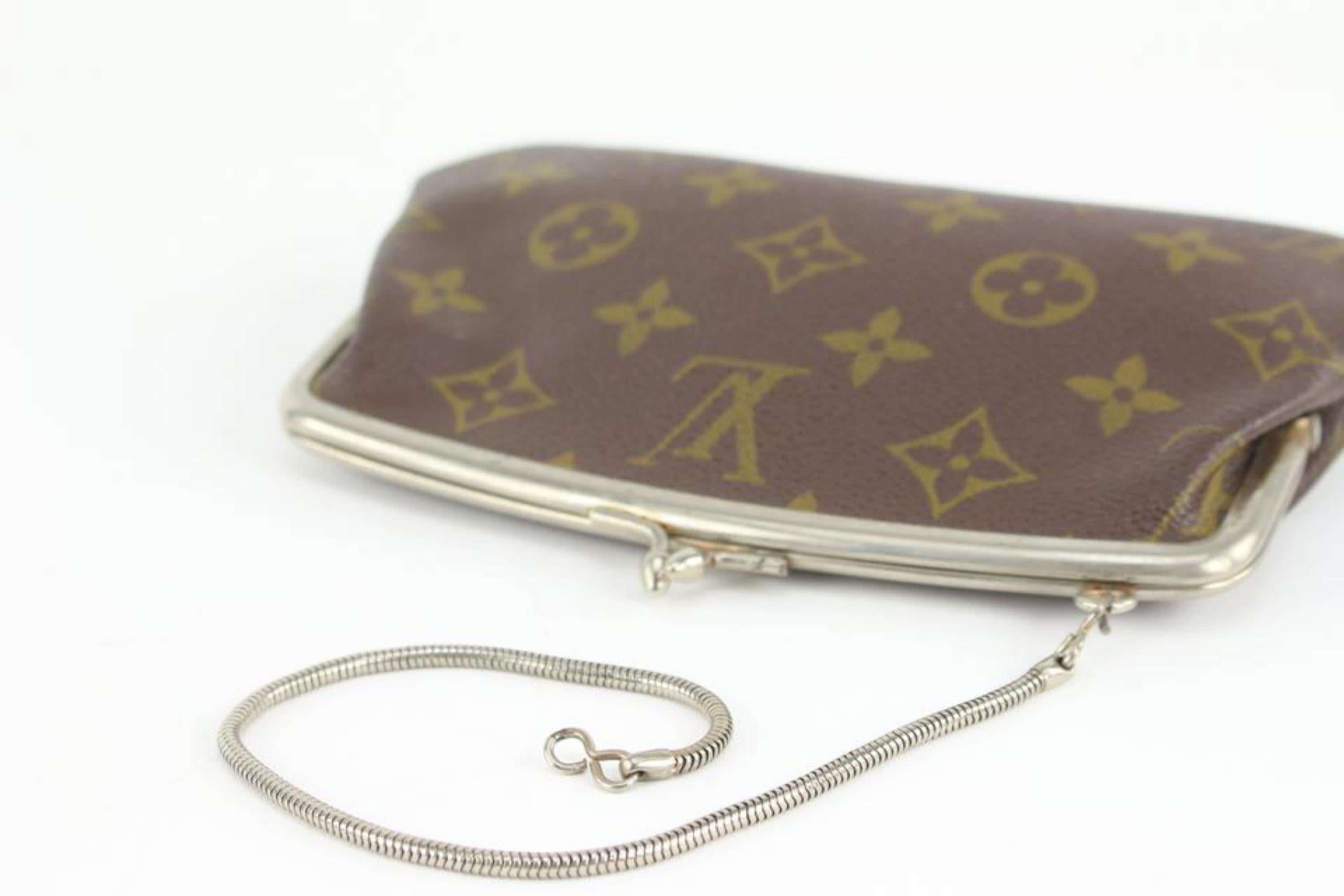 Louis Vuitton Monogram Kisslock Pouch French Twist Purse 123lv37 For Sale 1