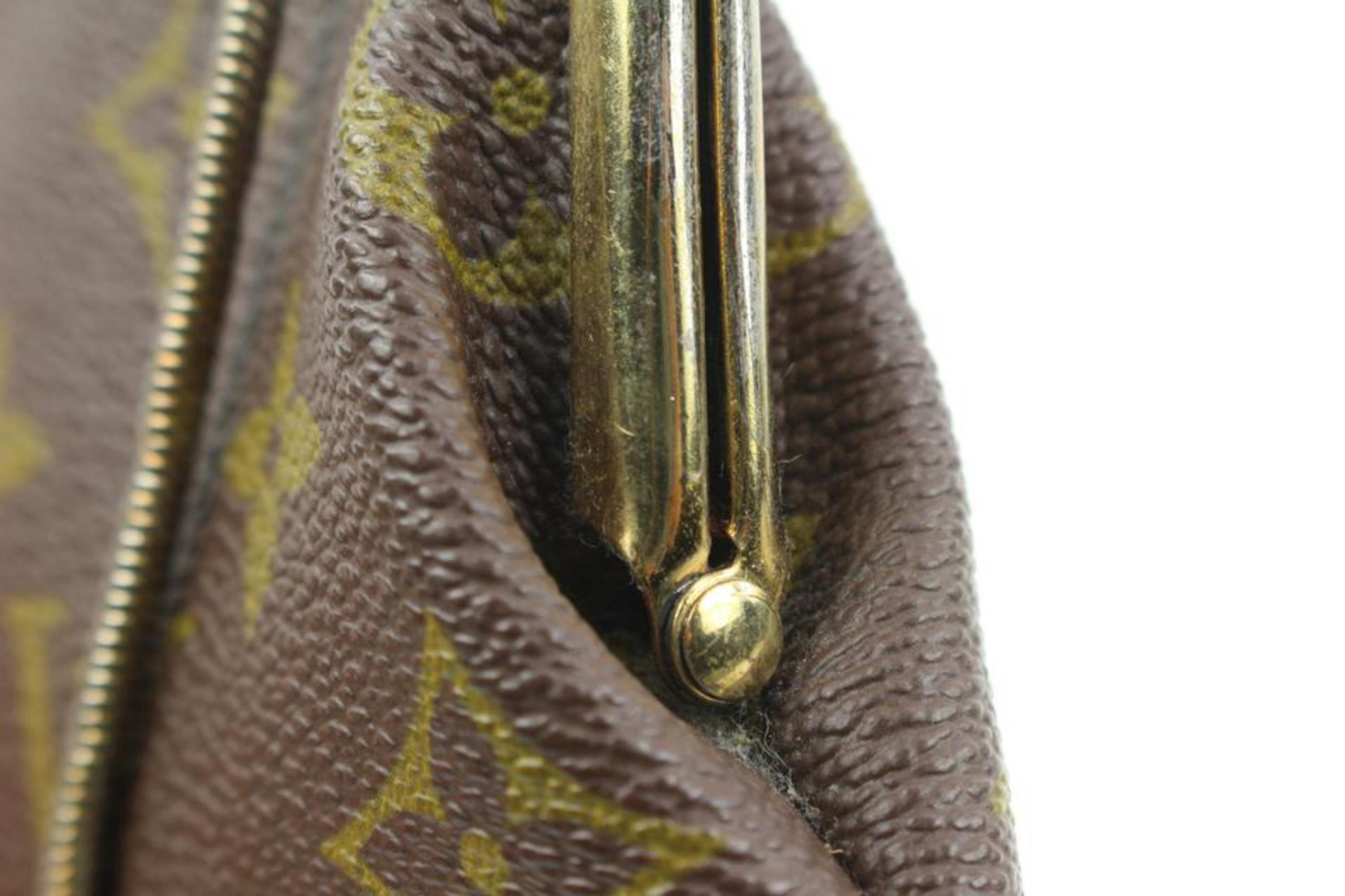Louis Vuitton Monogram Kisslock Pouch French Twist Purse 8lv126s 4