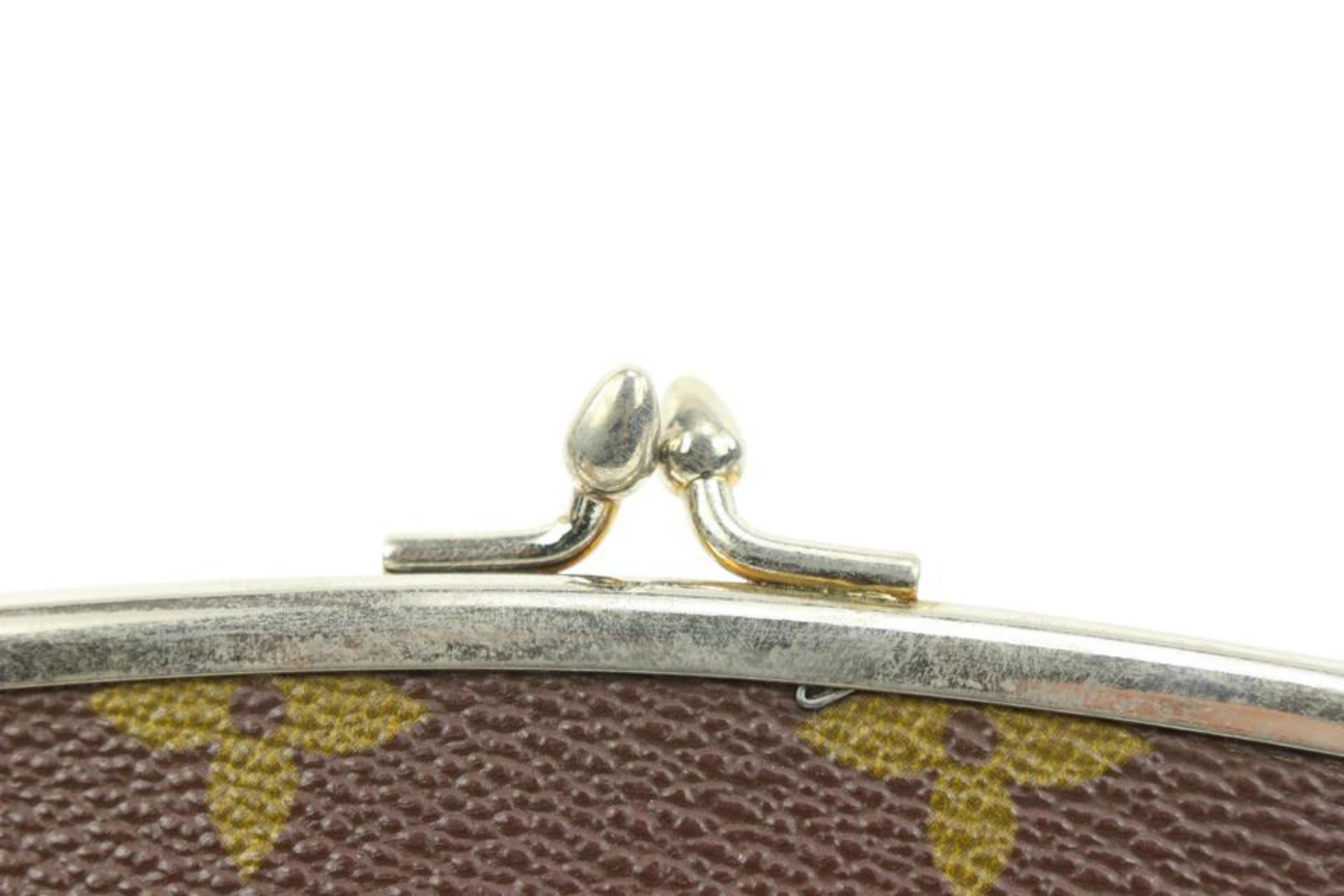 Women's Louis Vuitton Monogram Kisslock Pouch French Twist Purse 8lv126s