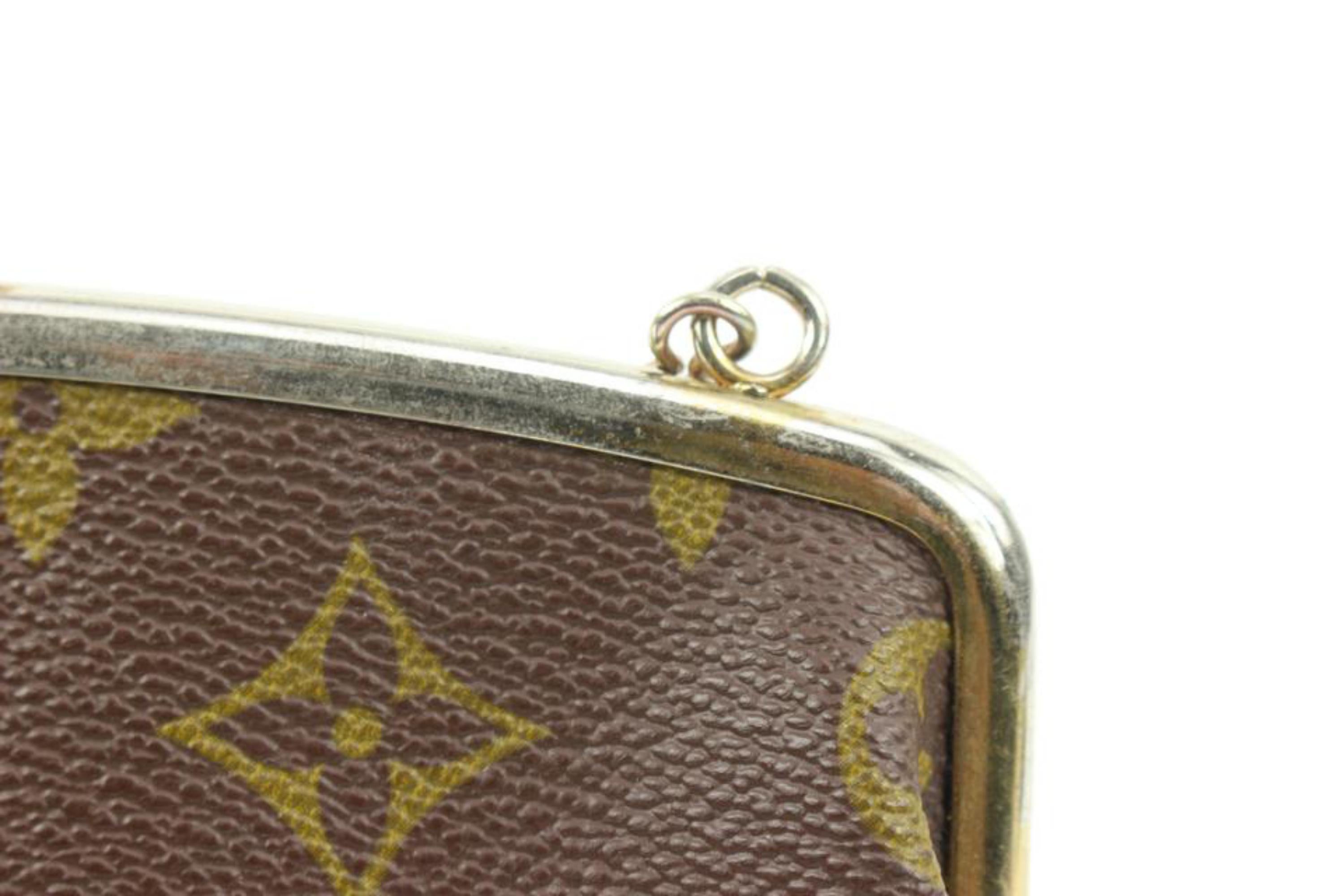Louis Vuitton Monogram Kisslock Pouch French Twist Purse 8lv126s 2
