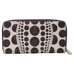 Louis Vuitton Monogram Kusama Pumpkin Dots Zippy Wallet White