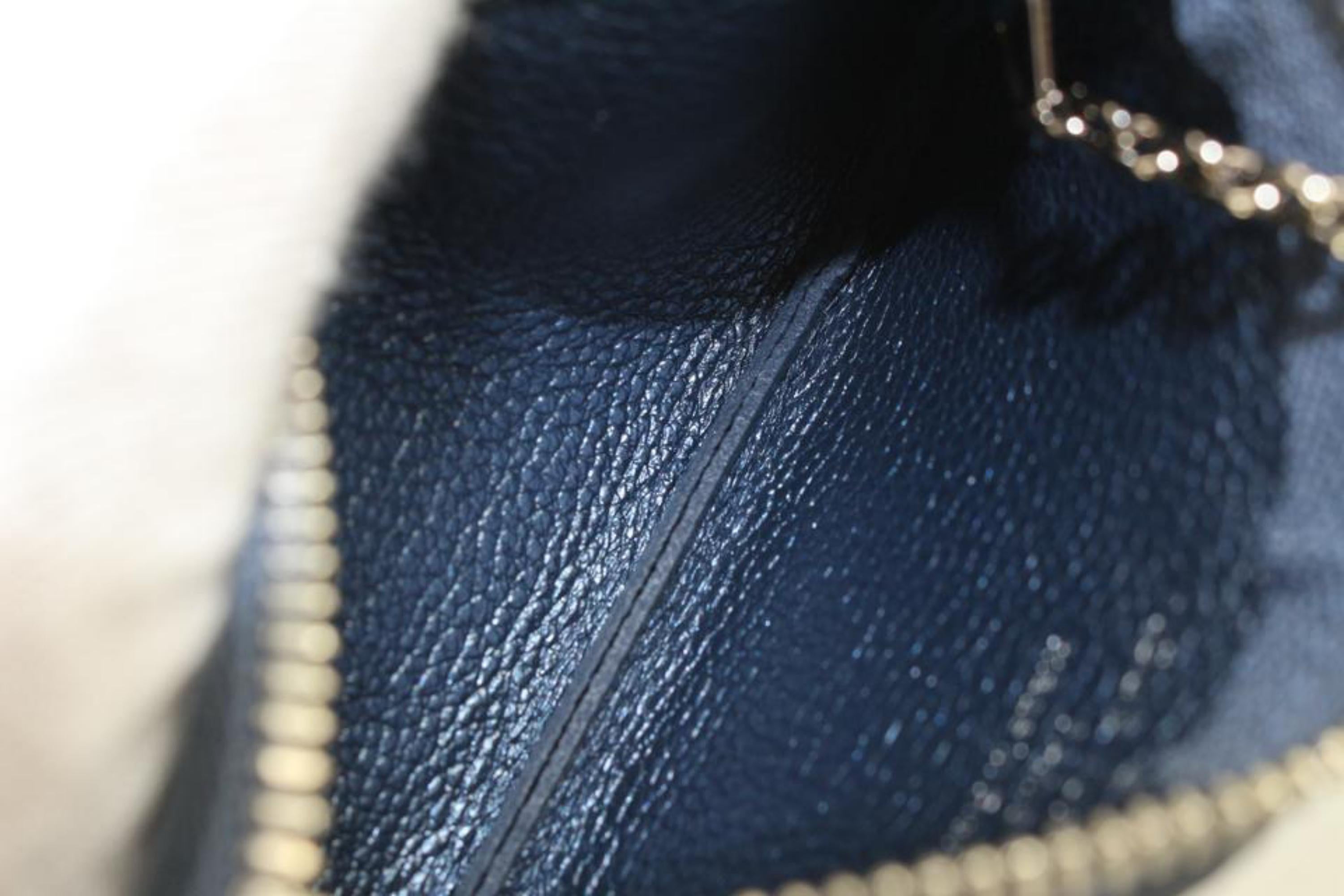 Louis Vuitton Monogram Leather Metallic Navy Nacre Empreinte Key Pouch Cles 34L2 5