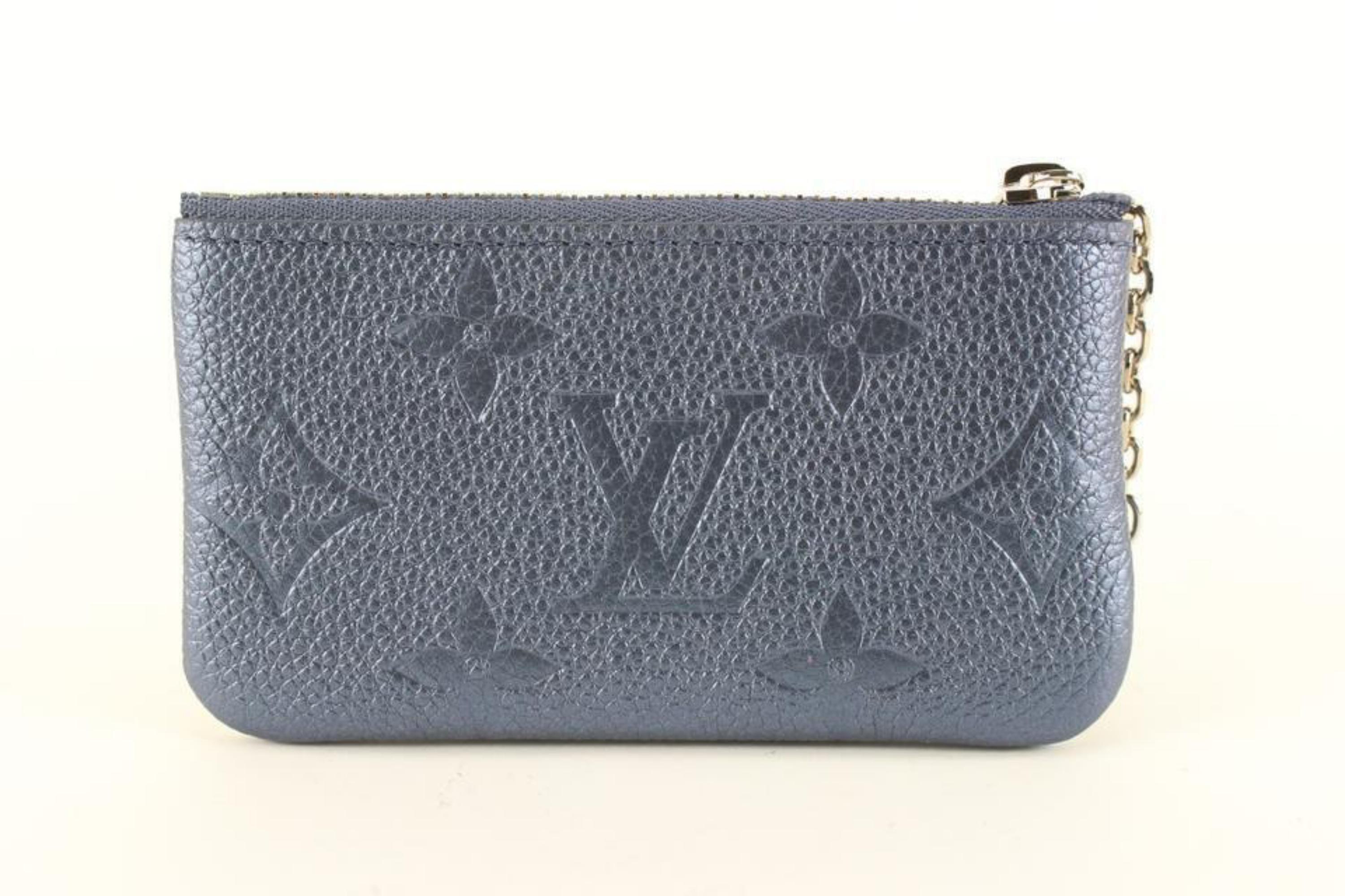 Louis Vuitton Monogram Leather Metallic Navy Nacre Empreinte Key Pouch Cles 34L2 1