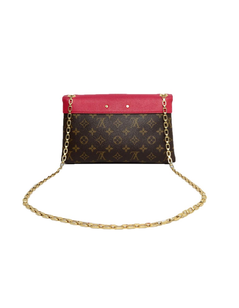 Louis Vuitton Monogram/Leather Pallas Chain Flap Bag For Sale at 1stdibs