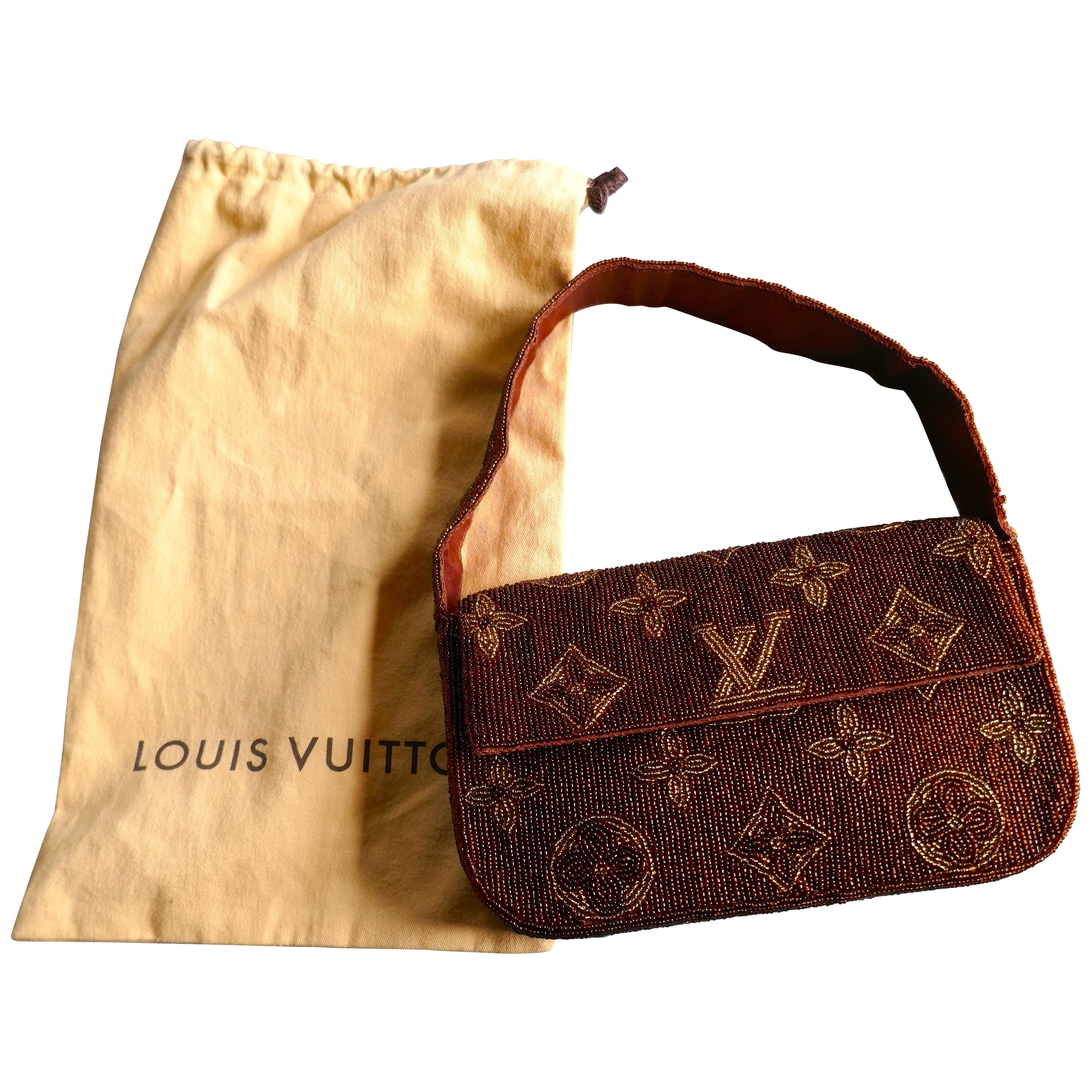 Louis Vuitton Monogram Limited Edition Bead Work Evening Handbag 