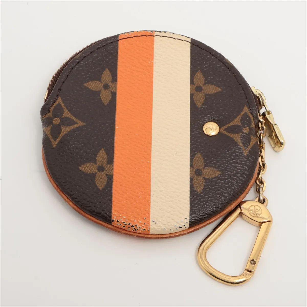 Louis Vuitton Monogram Limited Edition Groom Round Coin Purse Orange In Good Condition In Humacao, PR